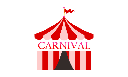 Carnival circus sign fun amusement performance logo vector