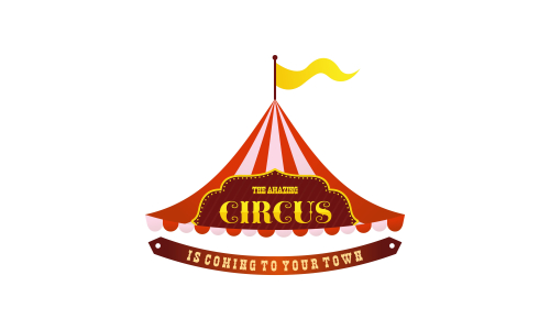 Carnival circus sign fun amusement performance logo vector