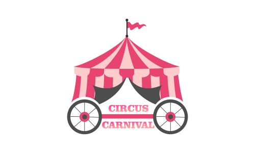 Carnival circus sign fun amusement performance logo vector