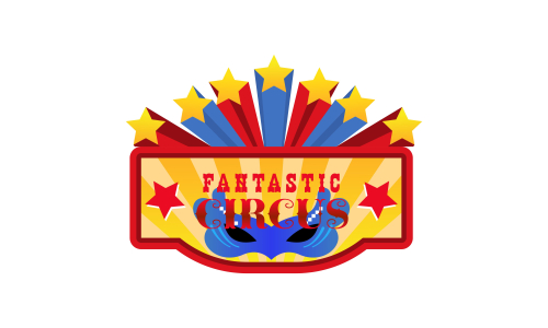 Carnival circus sign fun amusement performance logo vector