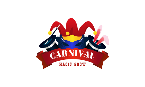 Carnival circus sign fun amusement performance logo vector