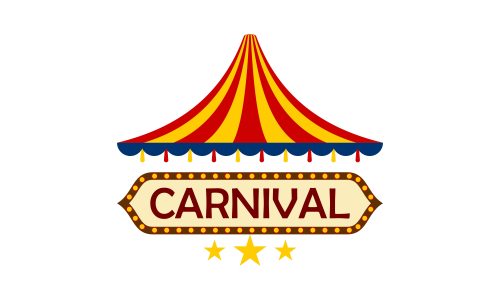 Carnival circus sign fun amusement performance logo vector