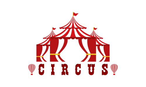 Carnival circus sign fun amusement performance logo vector