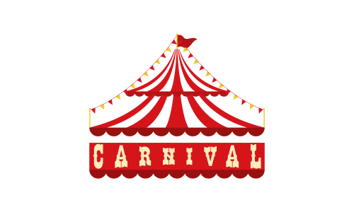 Carnival circus sign fun amusement performance logo vector