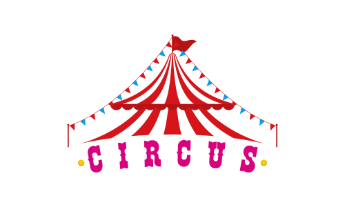 Carnival circus sign fun amusement performance logo vector