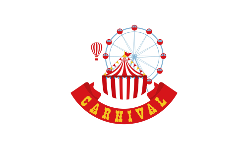 Carnival circus sign fun amusement performance logo vector