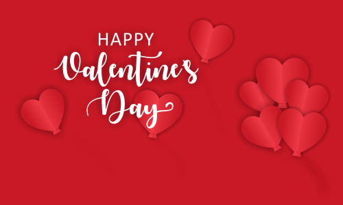 Happy valentine's day card template with heart shaped illustration