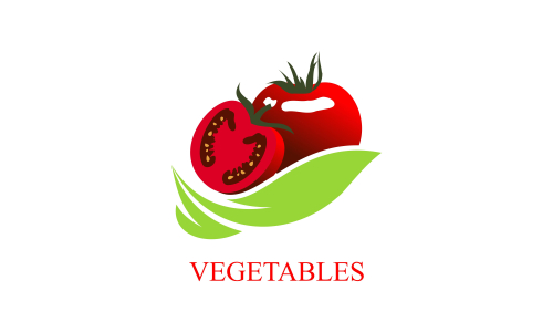 Fresh vegetables logo healthy food shop illustration