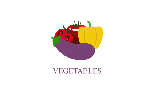 Fresh vegetables logo healthy food shop illustration