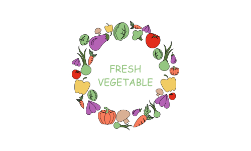 Fresh vegetables logo healthy food shop illustration