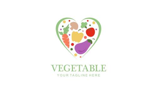 Fresh vegetables logo healthy food shop illustration