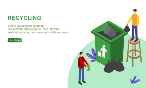 Web page design recycling garbage illustration logo