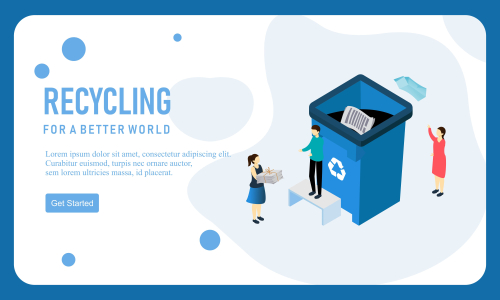 Web page design recycling garbage illustration logo