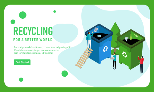 Web page design recycling garbage illustration logo