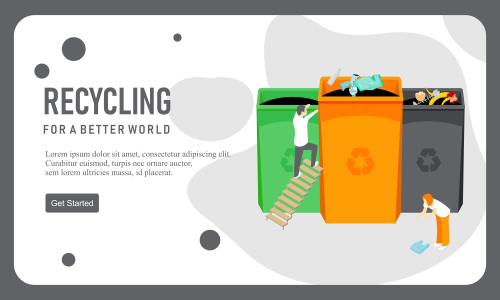 Web page design recycling garbage illustration logo