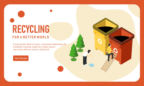 Web page design recycling garbage illustration logo