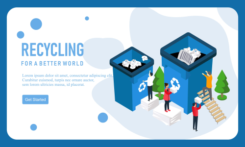 Web page design recycling garbage illustration logo