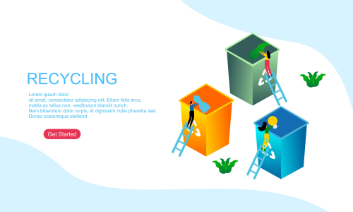 Web page design recycling garbage illustration logo