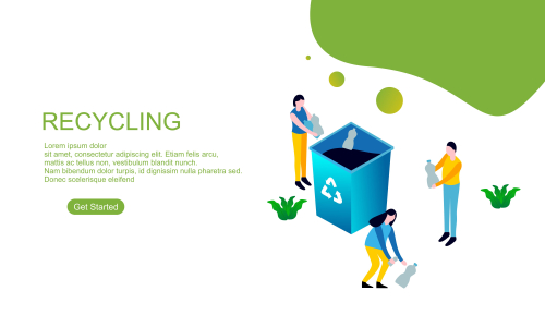 Web page design recycling garbage illustration logo