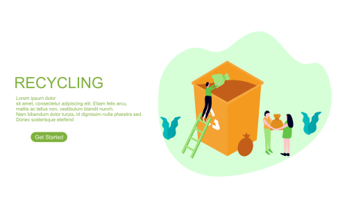 Web page design recycling garbage illustration logo