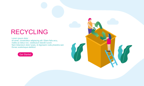 Web page design recycling garbage illustration logo