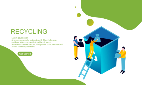 Web page design recycling garbage illustration logo