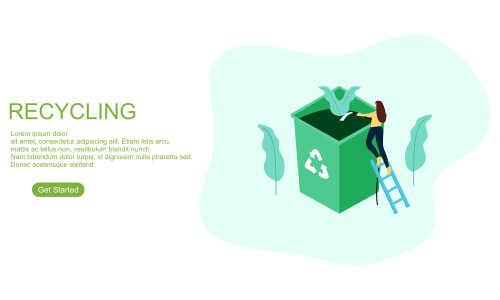 Web page design recycling garbage illustration logo