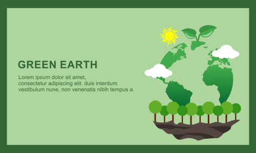 Flat design plants ecology green world isometric concept composition illustration 