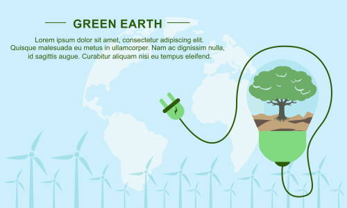 Flat design plants ecology green world isometric concept composition illustration 