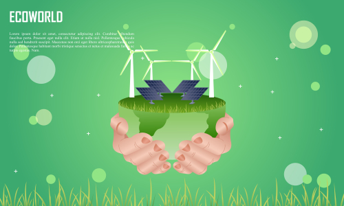 Flat design plants ecology green world isometric concept composition illustration 