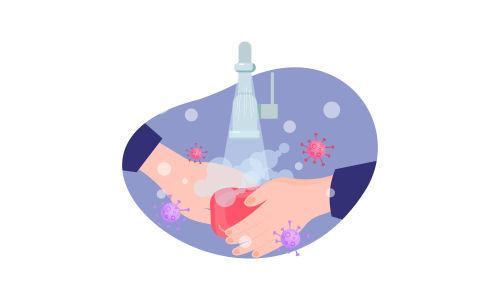 Wash your hands illustration in spanish illustration