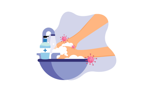 Wash your hands illustration in spanish illustration