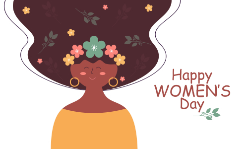 Flat design international womens day with floral details