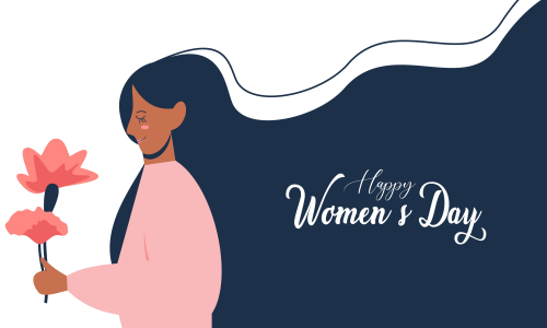 Flat design international womens day with floral details