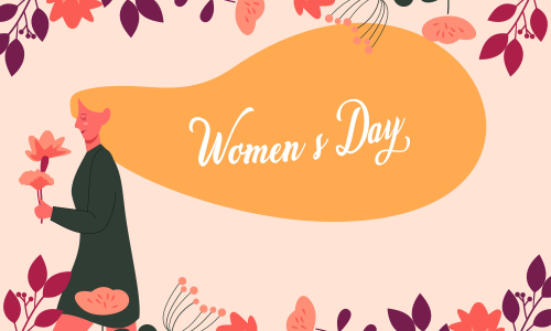 Flat design international womens day with floral details