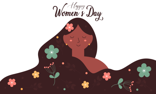 Flat design international womens day with floral details