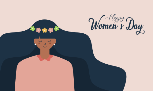 Flat design international womens day with floral details