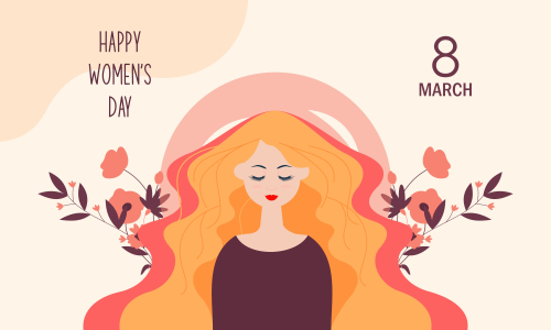 Flat design international womens day with floral details