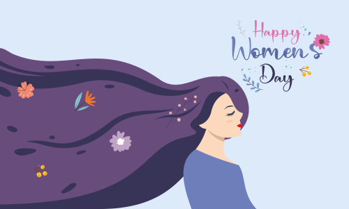 Flat design international womens day with floral details