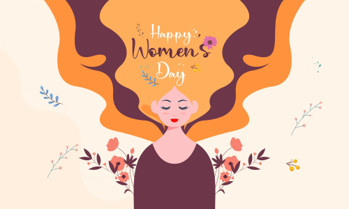 Flat design international womens day with floral details