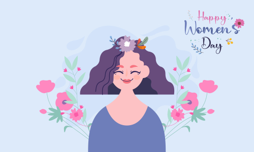 Flat design international womens day with floral details