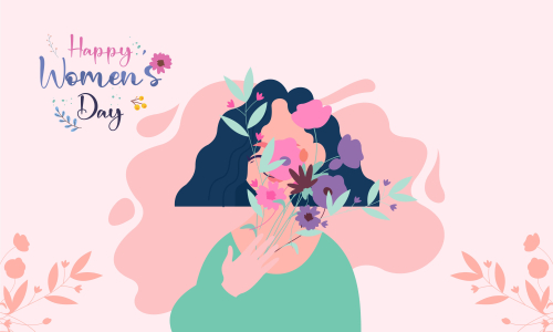 Flat design international womens day with floral details