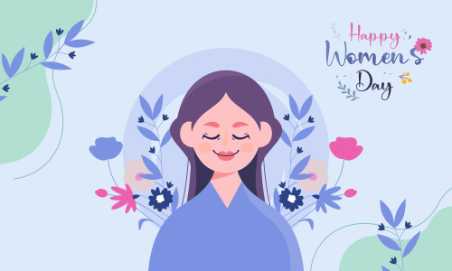 Flat design international womens day with floral details