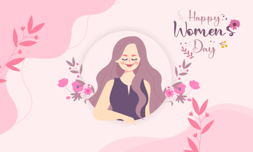 Flat design international womens day with floral details