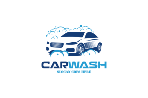 Flat car wash logo background. Best logo