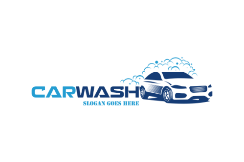 Flat car wash logo background. Best logo