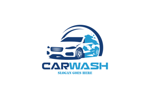 Flat car wash logo background. Best logo