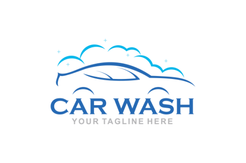 Flat car wash logo background. Best logo