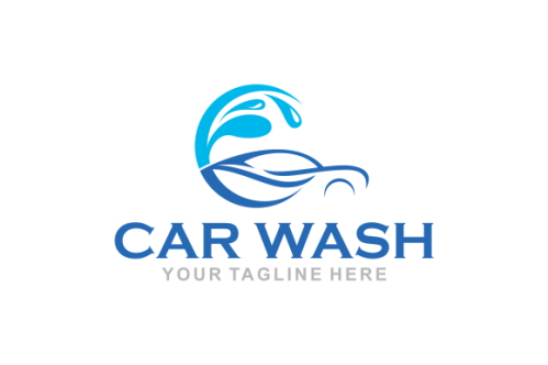 Flat car wash logo background. Best logo