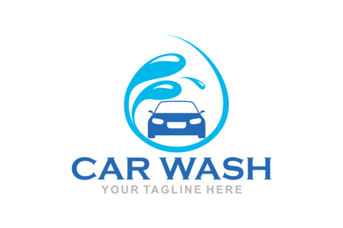 Flat car wash logo background. Best logo